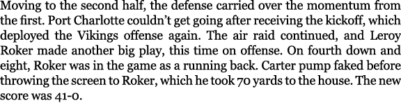 Moving to the second half, the defense carried over the momentum from the first. Port Charlotte couldn’t get going af...