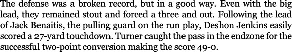 The defense was a broken record, but in a good way. Even with the big lead, they remained stout and forced a three an...