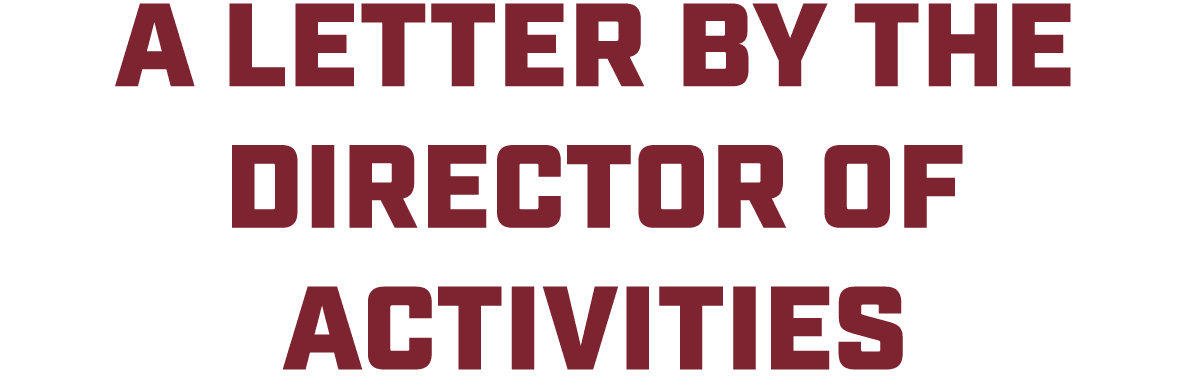 a letter by the director of activities