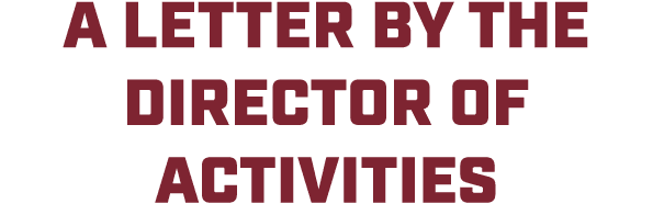 a letter by the director of activities