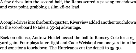 A few drives into the second half, the Rams scored a passing touchdown and extra point, grabbing a slim 28 24 lead. A...