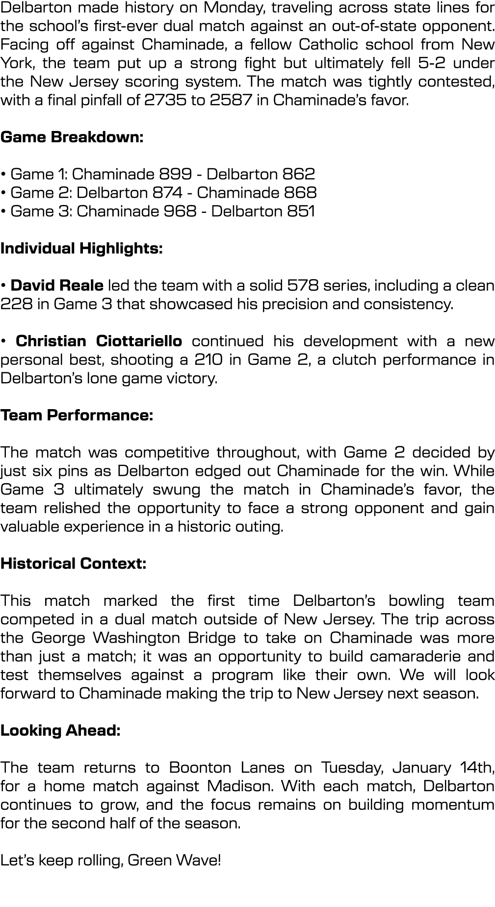 Delbarton made history on Monday, traveling across state lines for the school’s first ever dual match against an out ...