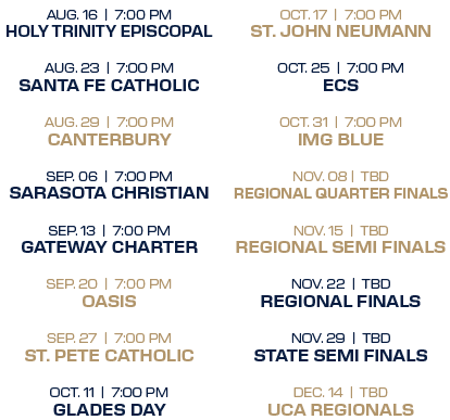 oct. 17 | 7:00 PM st. john neumann oct. 25 | 7:00 PM ecs oct. 31 | 7:00 PM img blue nov. 08 | tbd regional quarter fi...