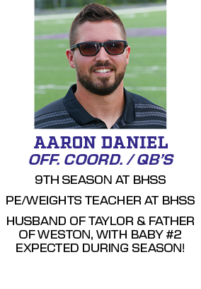 9TH SEASON AT BHSS PE/WEIGHTS TEACHER AT BHSS HUSBAND OF TAYLOR & FATHER OF WESTON, WITH BABY #2 EXPECTED DURING SEAS...