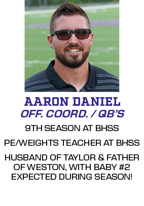 9TH SEASON AT BHSS PE/WEIGHTS TEACHER AT BHSS HUSBAND OF TAYLOR & FATHER OF WESTON, WITH BABY #2 EXPECTED DURING SEAS...