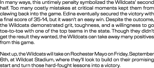 In many ways, this untimely penalty symbolized the Wildcats’ second half. Too many costly mistakes at critical moment...