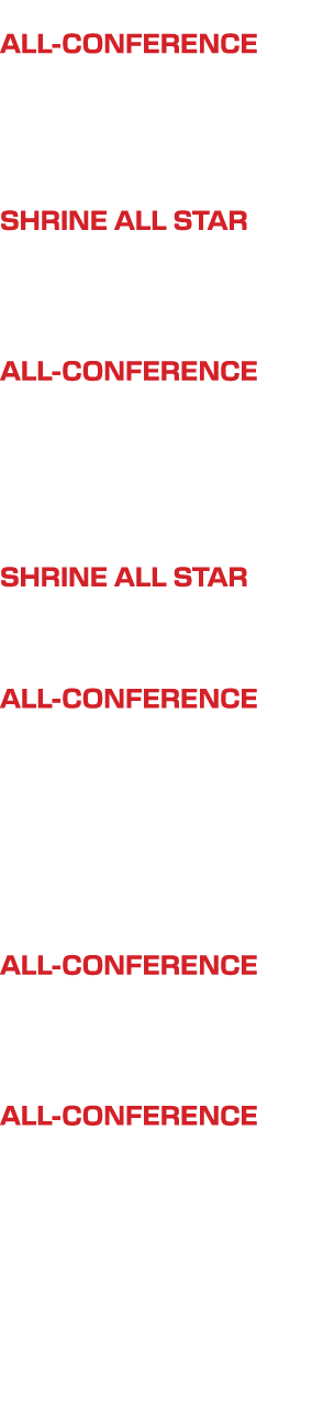 2000 ALL-CONFERENCE Matt Ohmen Jim Moravchik Bryan Lee Kory Lothe SHRINE ALL STAR Matt Ohmen Jim Moravchik 2001 ALL-C...