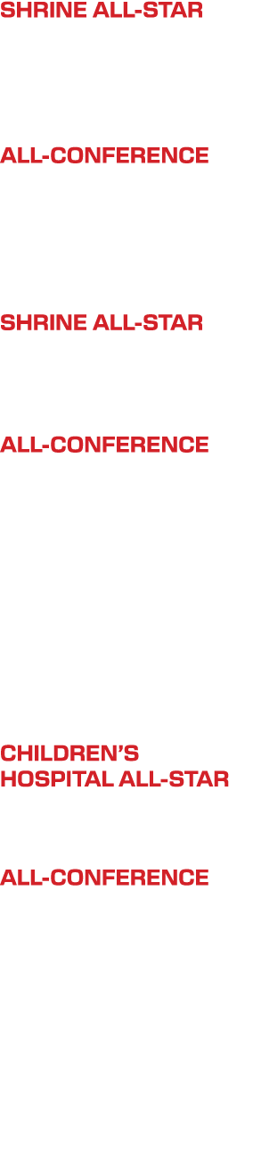 SHRINE ALL-STAR David Presser Ross Harmon Dylan Seiter 2011 ALL-CONFERENCE Mike Edwards Lukas Otto Craig Evans Collin...