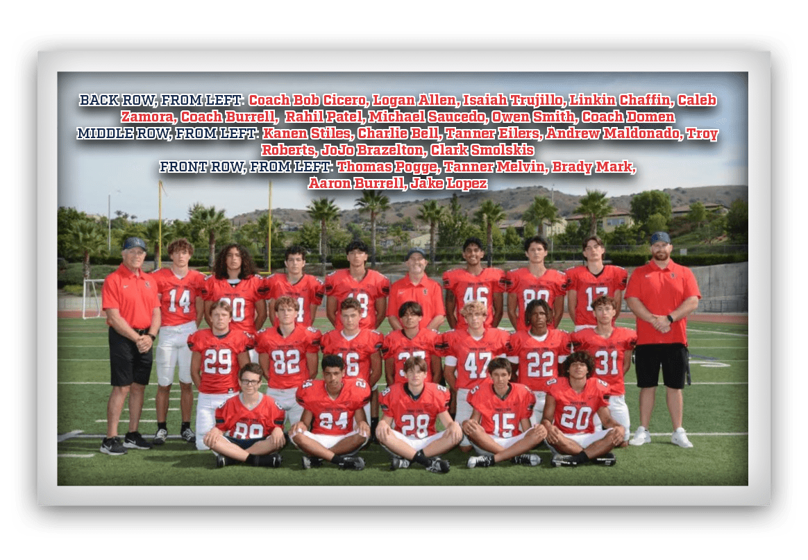 BACK ROW, FROM LEFT: Coach Bob Cicero, Logan Allen, Isaiah Trujillo, Linkin Chaffin, Caleb Zamora, Coach Burrell, Rah...