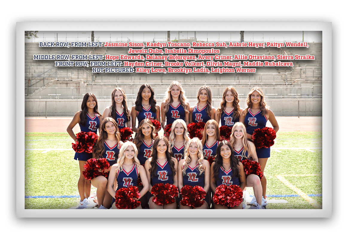 BACK ROW, FROM LEFT: Jasmine Sison, Kaedyn Toscano, Rebecca Suh, Aubrie Heyer, Paityn Wendell, Jewelz Dube, Isabella ...