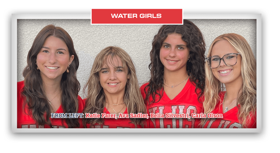 FROM LEFT: Katie Farer, Ava Sadler, Bella Silvestri, Carla Olson,WATER GIRLS