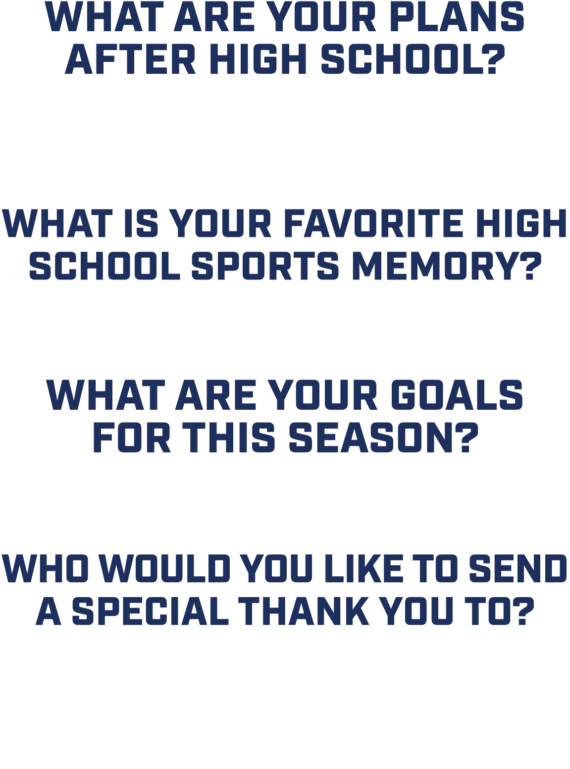 What are your plans after high school? “Going to alfred state for two years to become a master technician.” What is y...