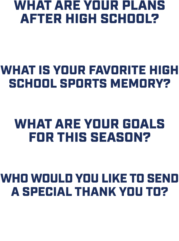 What are your plans after high school? “Going to alfred state for two years to become a master technician.” What is y...