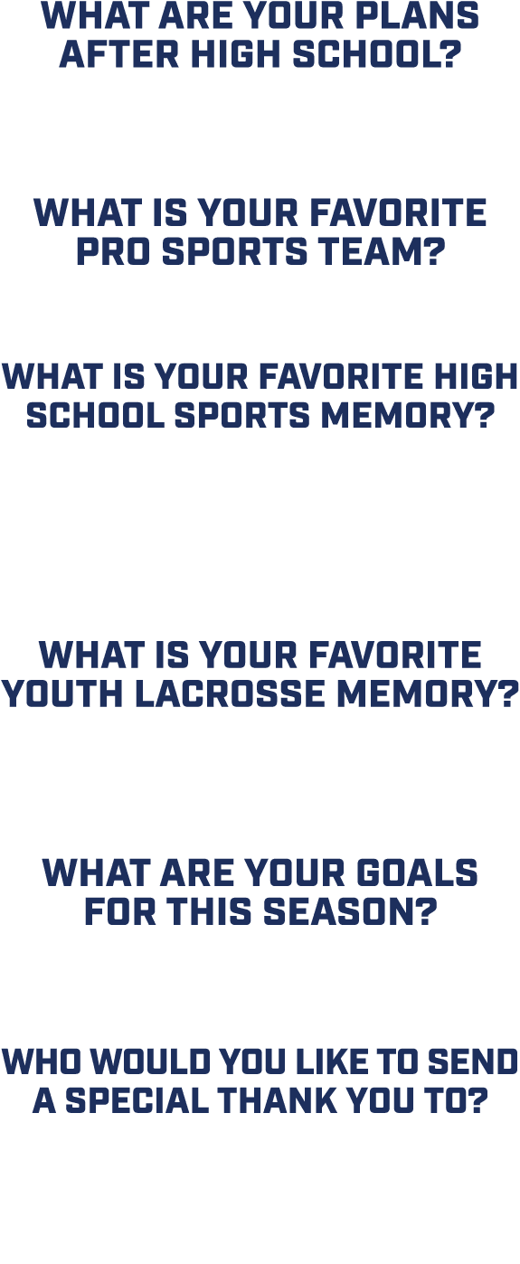 What are your plans after high school? “Study mechanical engineering in college.” What is your favorite pro sports te...