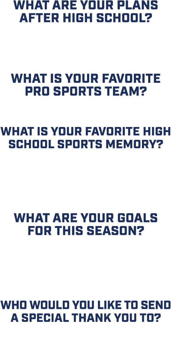 What are your plans after high school? “I plan on attending the University of Mississippi and majoring in Criminal Ju...