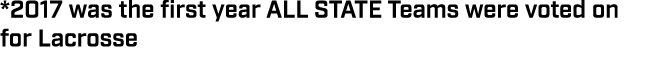 *2017 was the first year ALL STATE Teams were voted on for Lacrosse