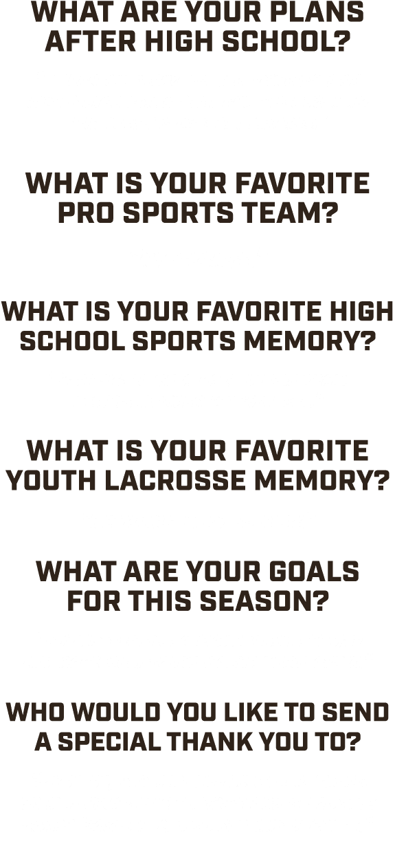 What are your plans after high school? “I plan on going to the university of anchorage for a year and then joining th...