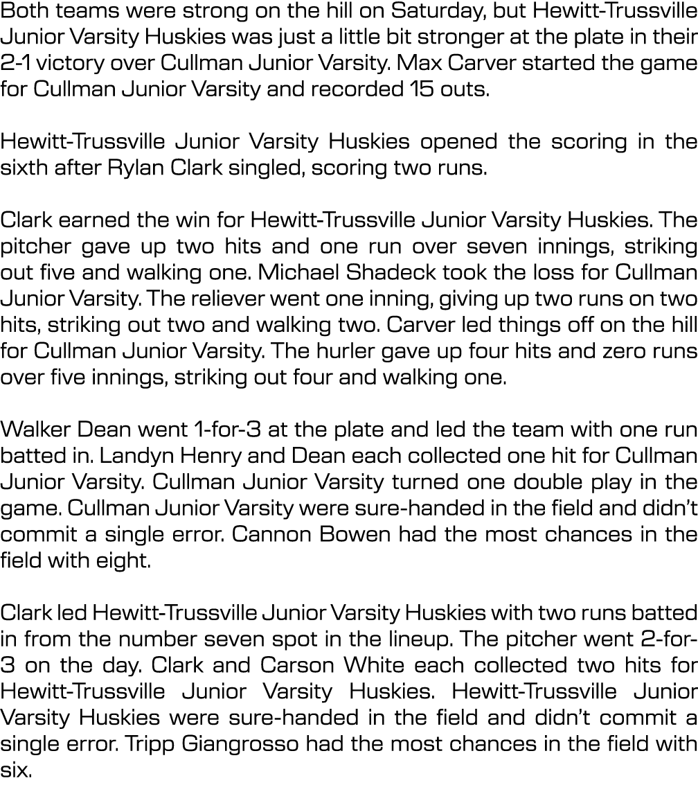 Both teams were strong on the hill on Saturday, but Hewitt Trussville Junior Varsity Huskies was just a little bit st...