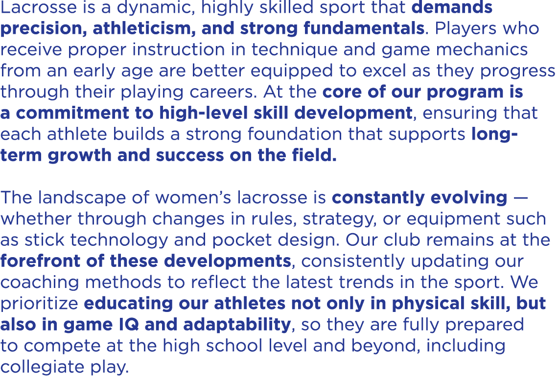 Lacrosse is a dynamic, highly skilled sport that demands precision, athleticism, and strong fundamentals. Players who...